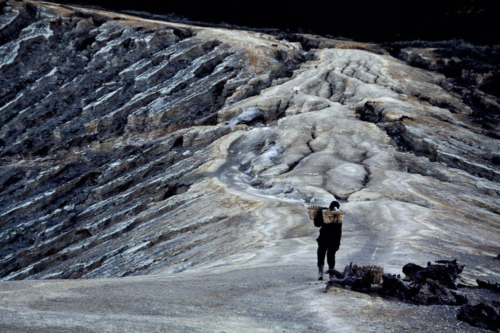 A difficult path leads to the heart of the volcano.